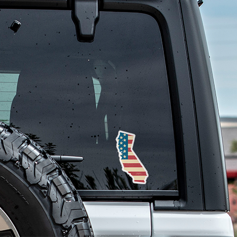 California American Flag Sticker