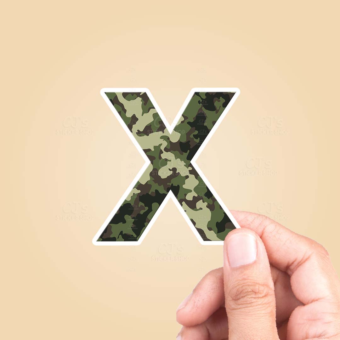 Letter X Camo Sticker – CJ's Sticker Shop