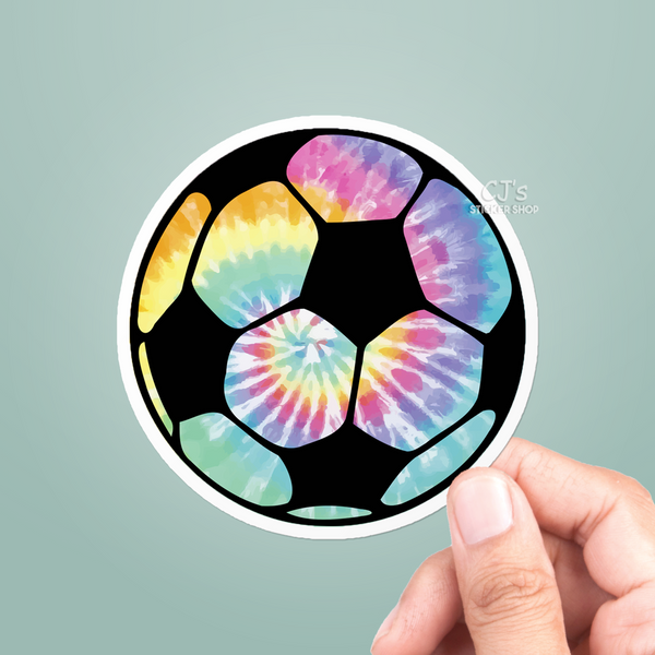 Tie Dye Soccer Ball Sticker