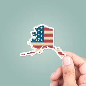 Alaska American Flag Sticker