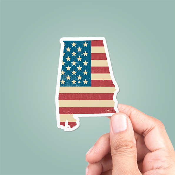 Alabama American Flag Sticker