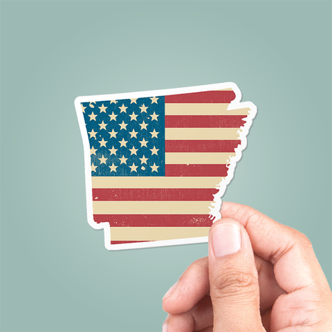 Arkansas American Flag Sticker