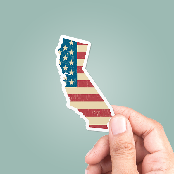 California American Flag Sticker