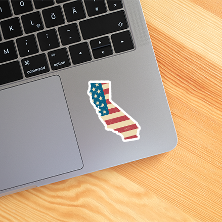 California American Flag Sticker