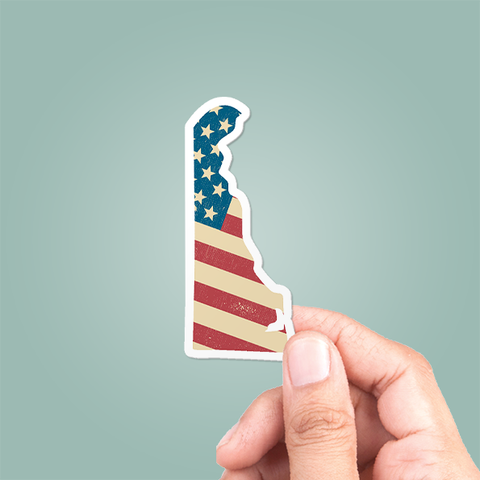 Delaware American Flag Sticker