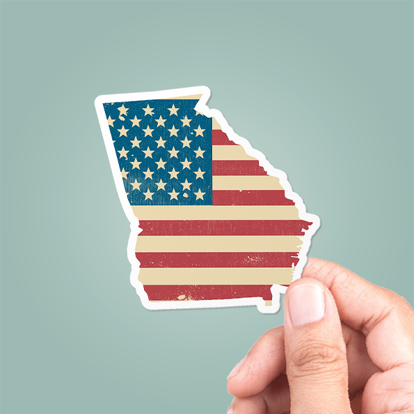 Georgia American Flag Sticker