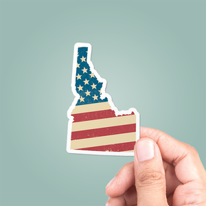 Idaho American Flag Sticker