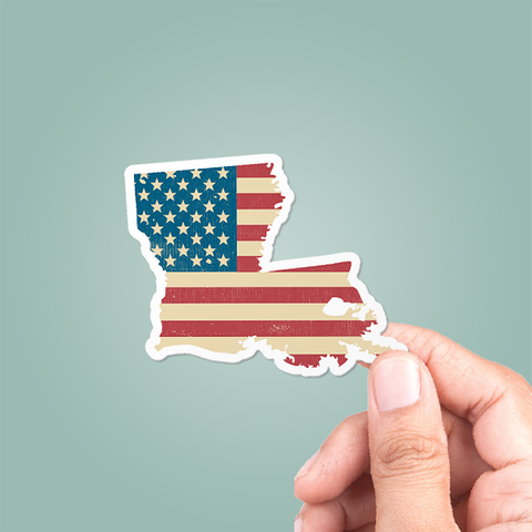 Louisiana American Flag Sticker