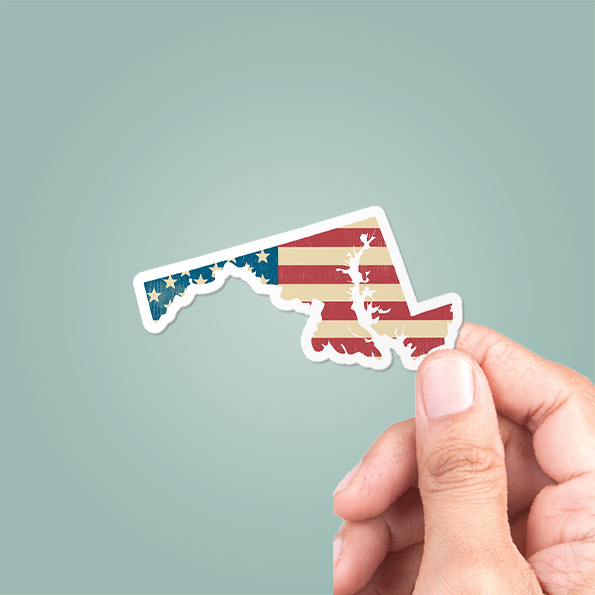 Maryland American Flag Sticker