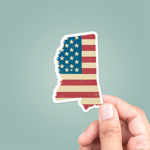Mississippi American Flag Sticker