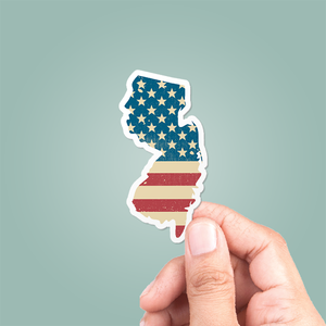 New Jersey American Flag Sticker