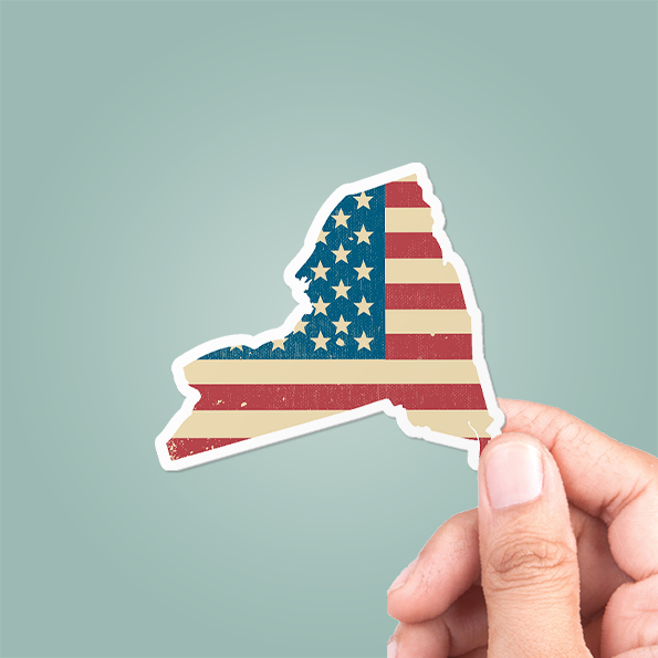 New York American Flag Sticker