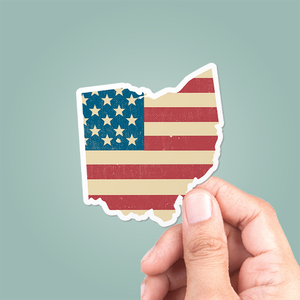 Ohio American Flag Sticker