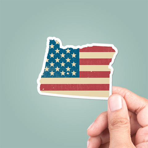 Oregon American Flag Sticker