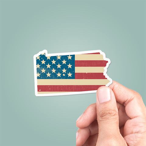 Pennsylvania American Flag Sticker
