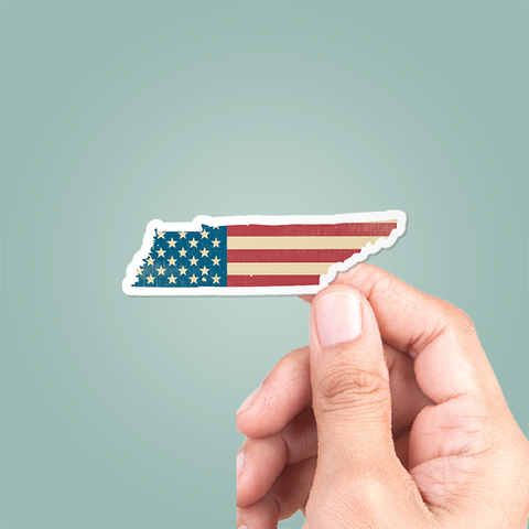 Tennessee American Flag Sticker