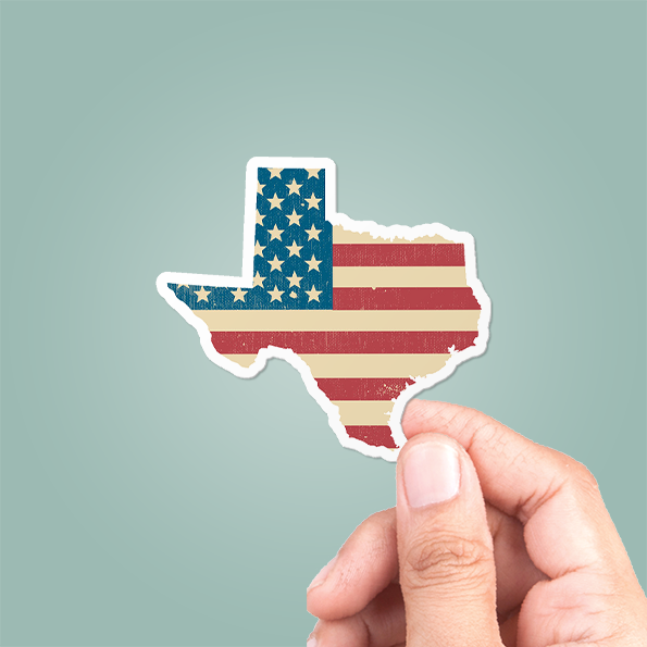 Texas American Flag Sticker