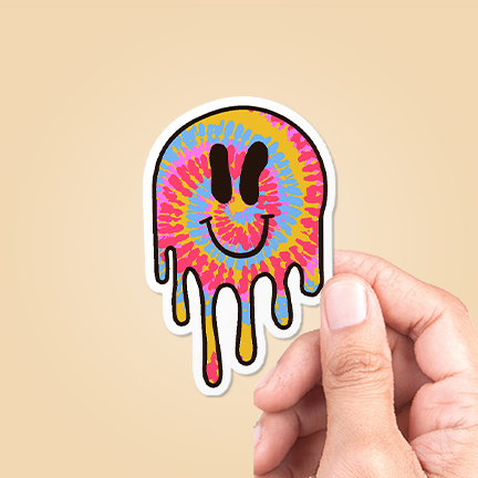 Tie Dye Smiley Face Sticker