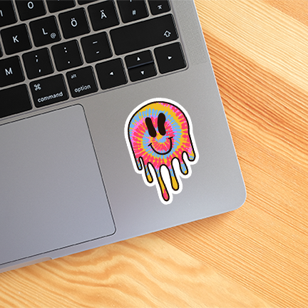 Tie Dye Smiley Face Sticker