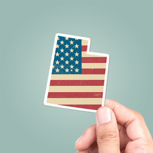 Utah American Flag Sticker