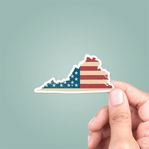 Virginia American Flag Sticker