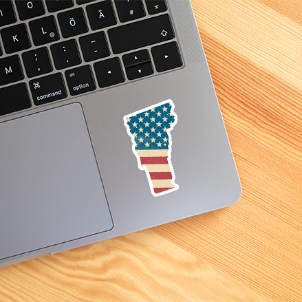 Vermont American Flag Sticker