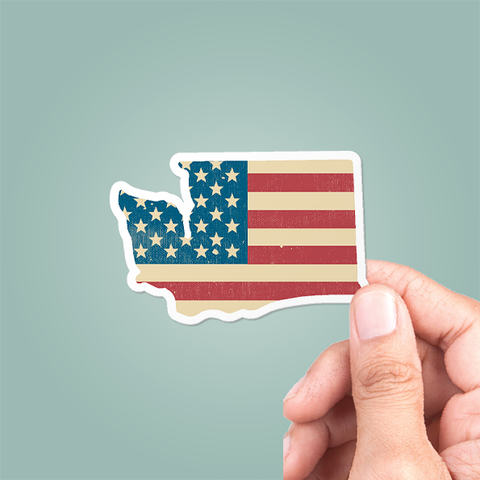 Washington American Flag Sticker
