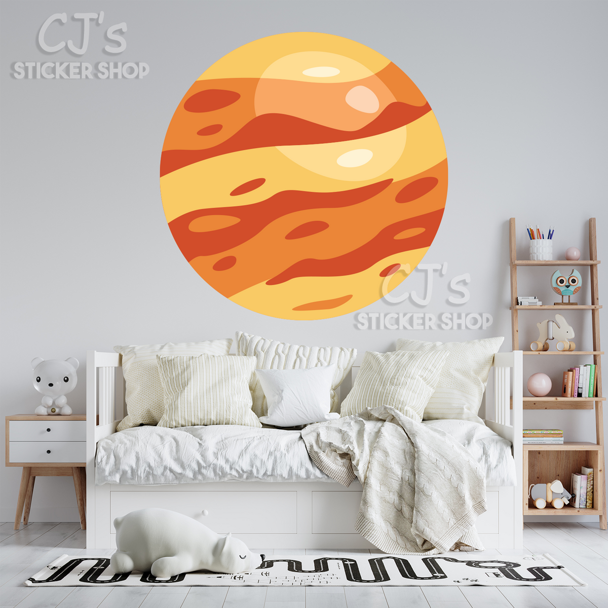 Planet Mars Kid's Wall Decal – CJ's Sticker Shop