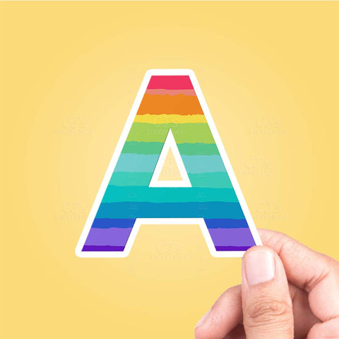 Letter "A" Rainbow Sticker