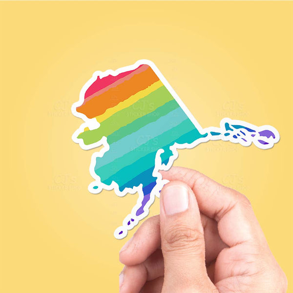 Alaska Rainbow State Sticker