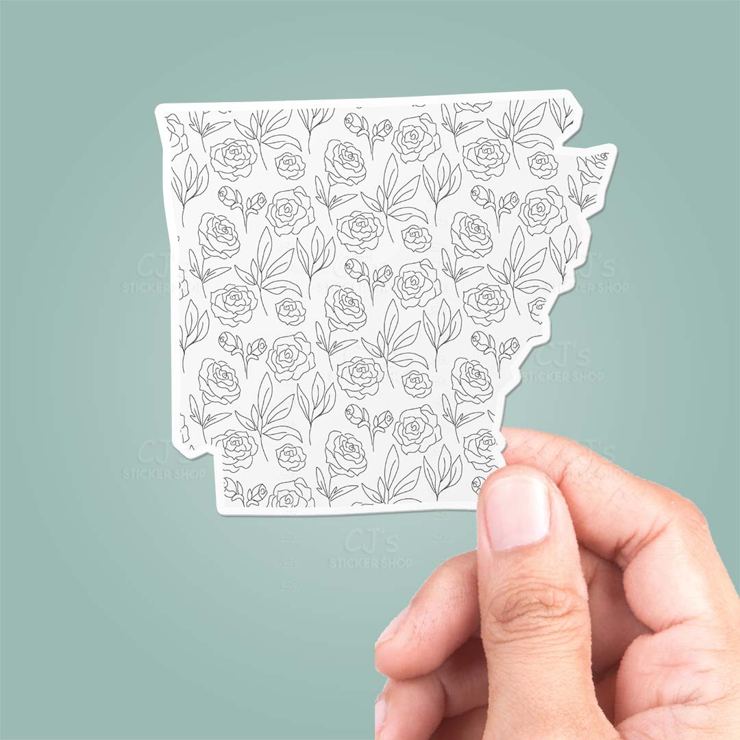 Arkansas AR Floral Pattern Sticker