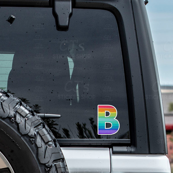 Letter "B" Rainbow Sticker