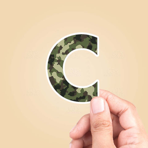 Letter "C" Camo Sticker