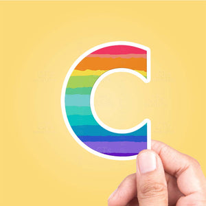 Letter "C" Rainbow Sticker