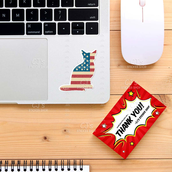 American Flag Cat Sticker