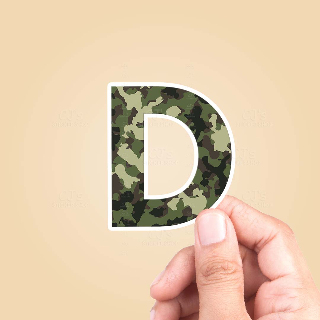 Letter "D" Camo Sticker