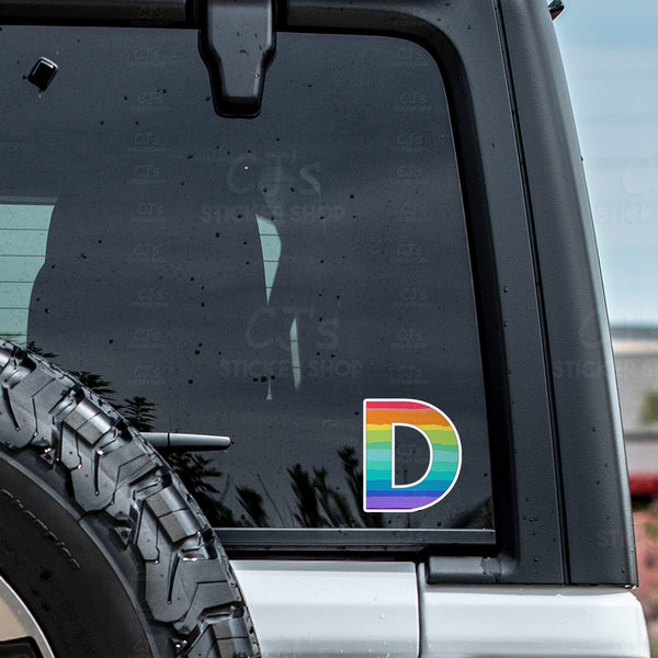 Letter "D" Rainbow Sticker