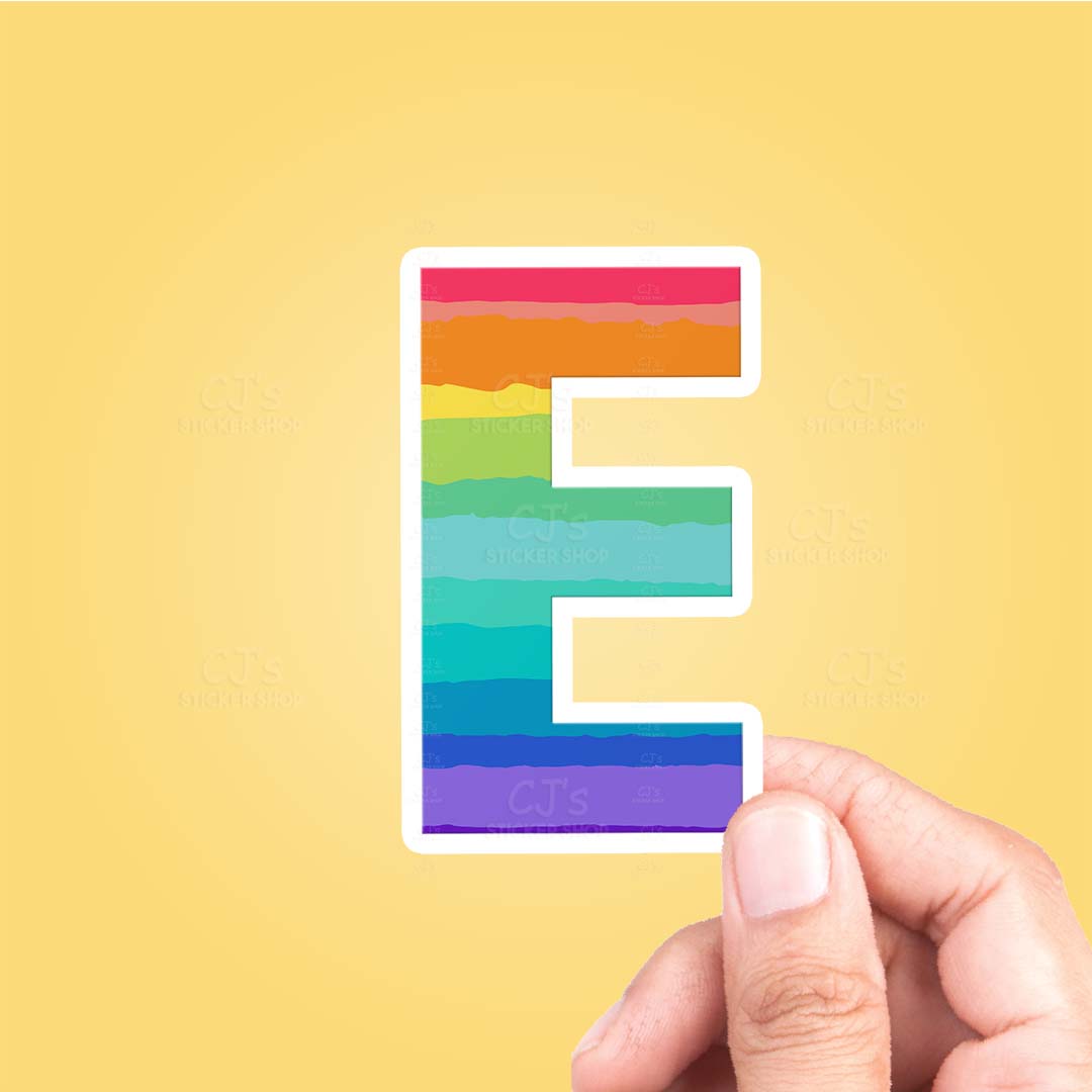 Letter "E" Rainbow Sticker