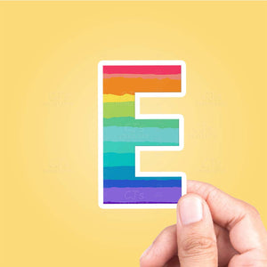 Letter "E" Rainbow Sticker