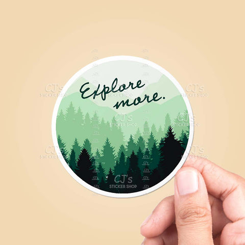 Explore More Woods Circle Sticker