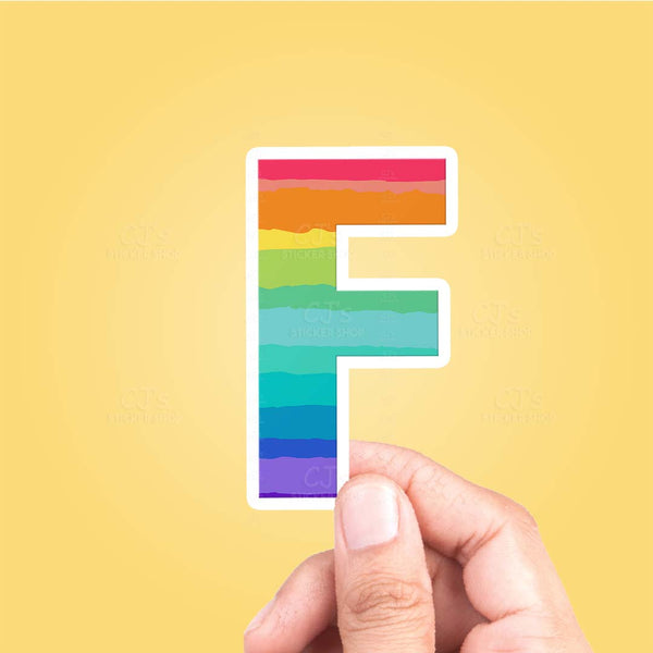 Letter "F" Rainbow Sticker