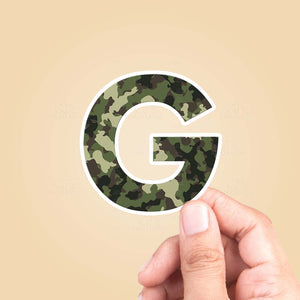 Letter "G" Camo Sticker