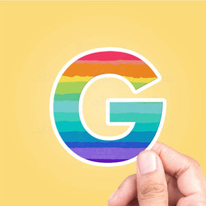 Letter "G" Rainbow Sticker