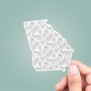 Georgia GA Floral Pattern Sticker