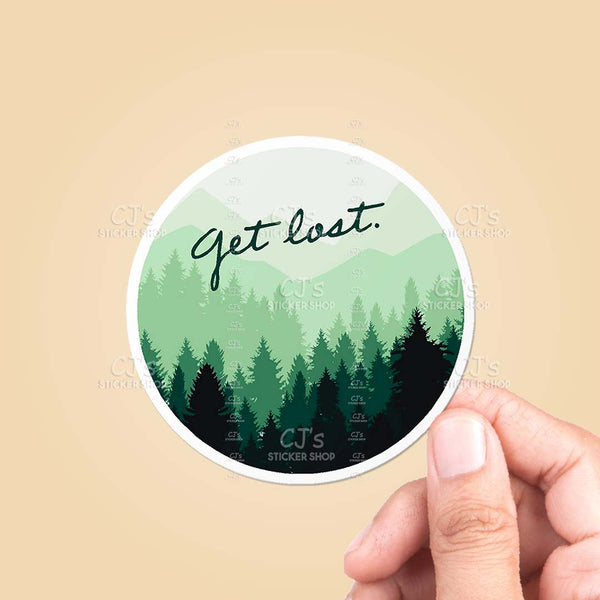 Get Lost Woods Circle Sticker
