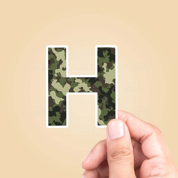 Letter "H" Camo Sticker