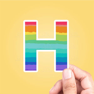 Letter "H" Rainbow Sticker