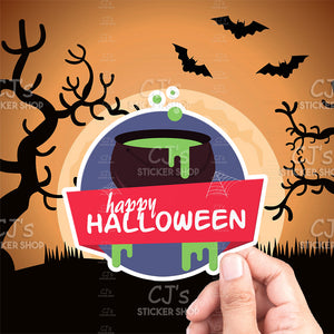 Happy Halloween Cauldron Sticker