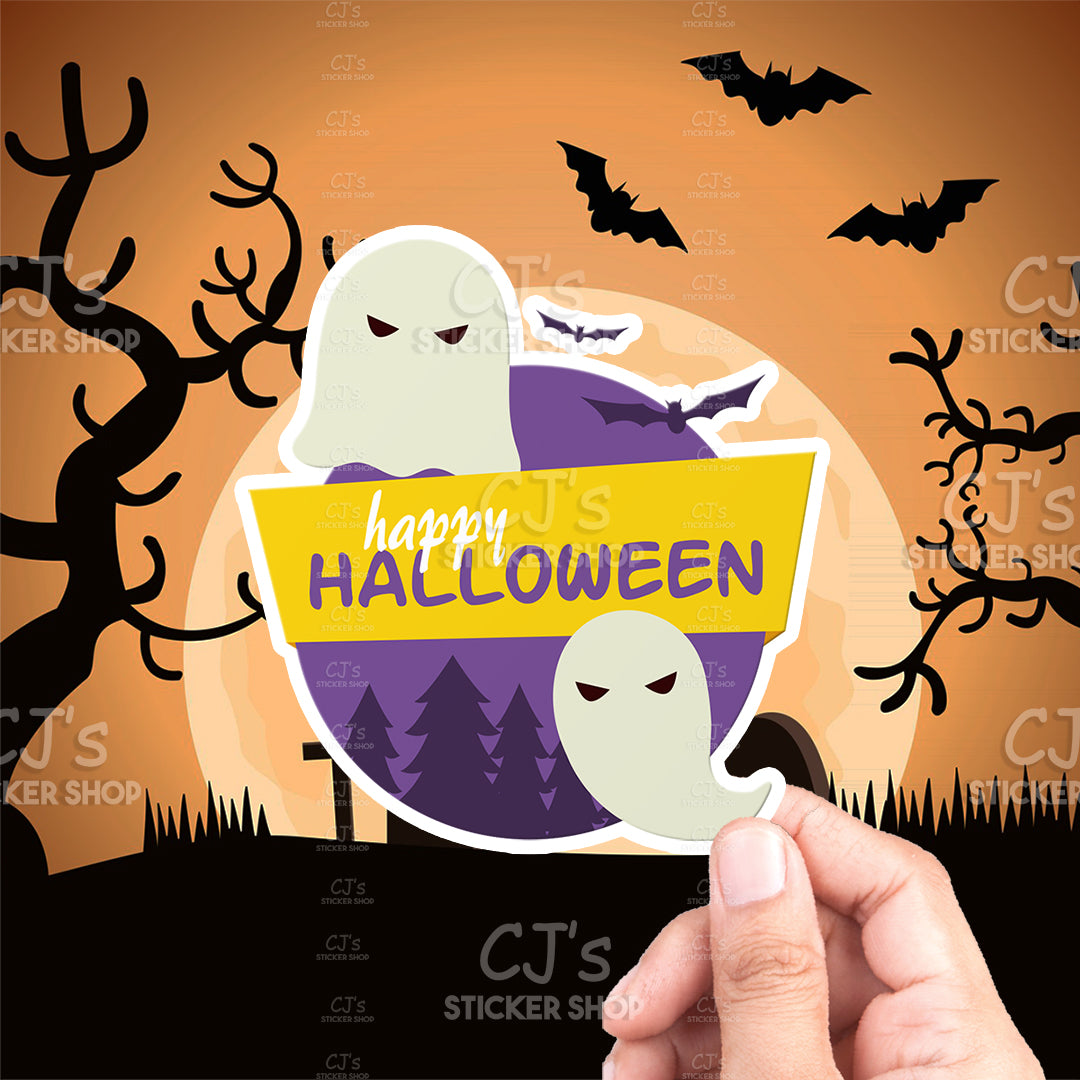 Happy Halloween Ghost Sticker