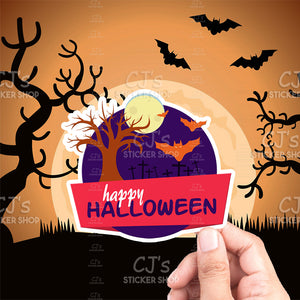 Happy Halloween Graveyard Sticker